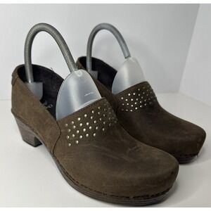 Dansko Women's Mavis Clog Brown Full Grain Studded Shoes  US 6.5 37 EU VERY NICE